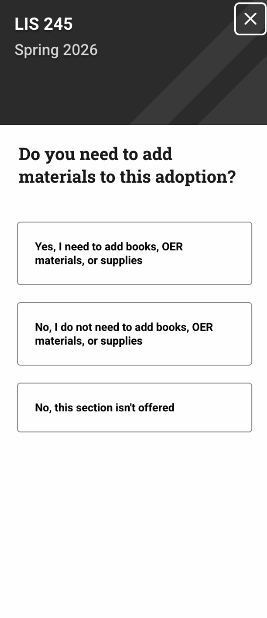 Choose the course materials option